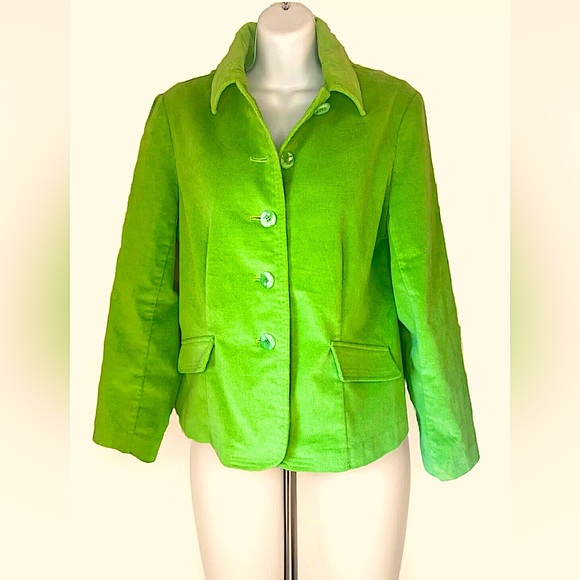 🍀REQUIREMENTS🍀 SOFT SHORT FITTED 5-BUTTON STRETCH SHOULDER PAD BLAZER JACKET EUC - Picture 3 of 12